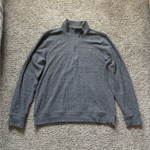 Faherty Brand Mens Gray Long Sleeve 1/4 Zip Stretch Pullover Sweater Size L